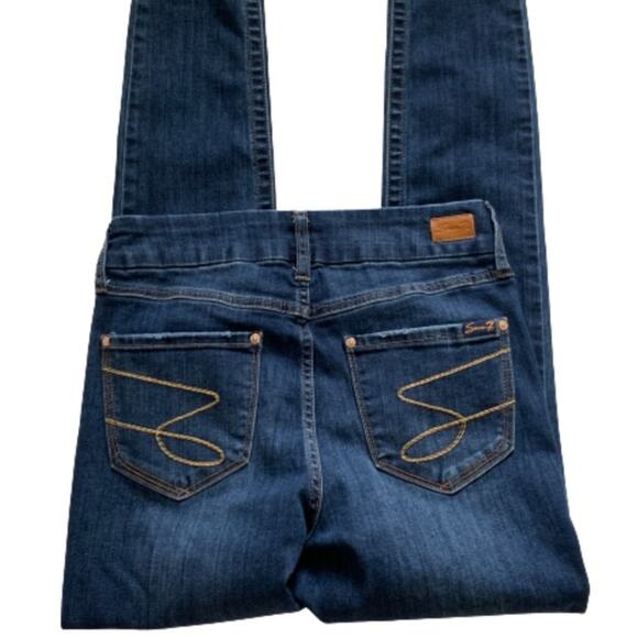 Seven7 Jeans High Rise Skinny Tummyless Distressed Jeans Size 4 - Picture 9 of 12